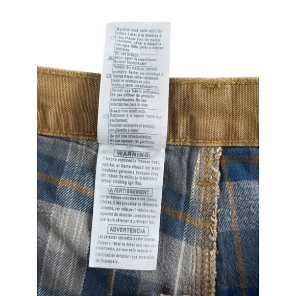 Vintage Carhartt Pants Men 44x32 Brown B111 Dungaree Flannel Lined Carpenter Y2K - Picture 9 of 16